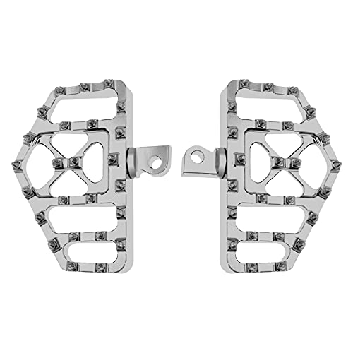 Hcmotorku Motorcycle Mx Wide Offroad Foot Pegs Cnc Passenger Footboards Rear Floorboards Fit For Harley Touring Road King Road Glide Electra Glide Street Glide Sportster Dyna Chrome #TOP3