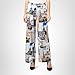 KARL LAGERFELD Paris Women's Pant, Soft White/Cartouche Multi, X-Small