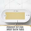 HITSLAM Non Slip Bathtub Mat 40 x 16 Inch, Extra Long Bath Mat for Tub, Soft PVC Loofah Shower Floor Mat with Drain, Quick Drying Bathroom Tub Mat for Wet Area, Without Suction Cup, Beige