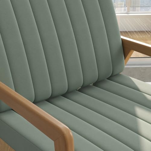 Poltrona Decorativa Estofada Confortável Sala Estar Escritório Recepção Quarto Uxuá no Linho (Verde