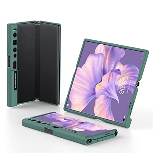 Coque Huawei Mate XS 2 en cuir vert foncé avec support vidéo