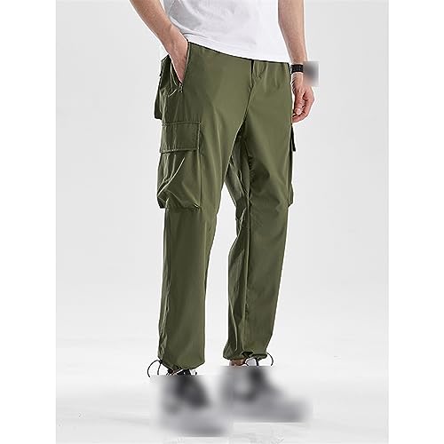 Men's Quick Dry Cargo Pants Plus Size Multi-Pockets Loose Sweatpants Work Joggers Casual Straight Long Trousers Male4
