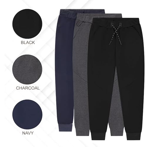 ALL IN SWEATS Men’s Sweatpants 3 Pack Joggers for Men - Athletic Sweatpants for Men with Pockets Workout Pants (Size S, Black/Charcoal/Navy) by ALL IN SWEATS - Used condition - Image 3