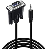 MTUERANC 3.5mm to RS232 Serial Adapter, 1/8 Inch Plug to DB9 9 Pin Male Serial Converter Cable 1.8M/6Feet