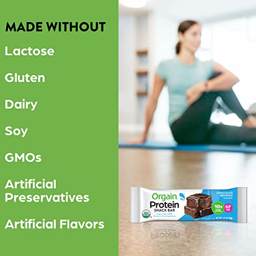 image for Orgain Organic Vegan Protein Bars, Chocolate Brownie - 10g Plant Based