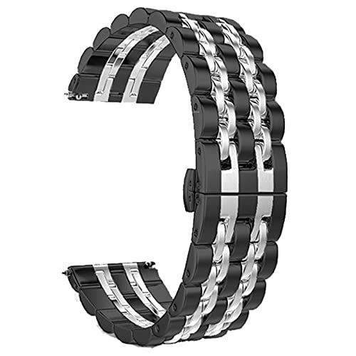 Bracelet montre 22mm chic noir et or idéal du bureau aux soirées