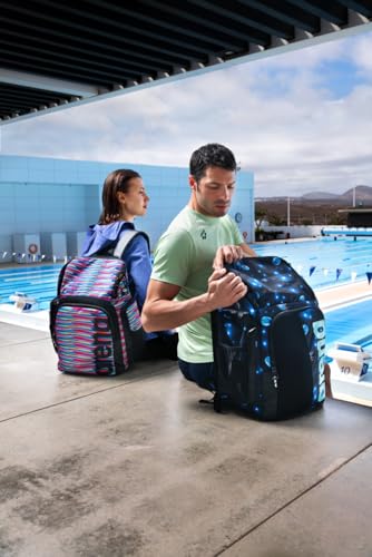 Image of ARENA Spiky III Backpack 45 Swimming Athlete Sports Gym Rucksack Large Training Gear Equipment Swim Bag for Men and Women, 45 Liters, Racing Stripes