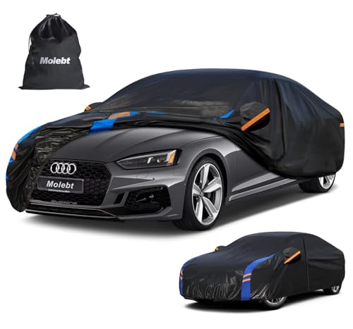 Image of Custom Fit Car Cover for Audi A5 S5 RS5, Upgraded Waterproof All Weather Outdoor Auto Cover with Driver Door Zipper & Mirror Pockets, UV /Snow /Dust Protection