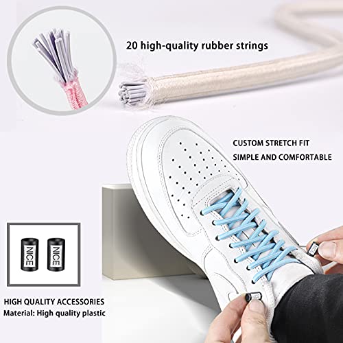 Elastic Shoelaces No-Tie Lacing System For Kids And Adult Shoes , Elastic Shoe Laces For Sneakers Black #TOP3