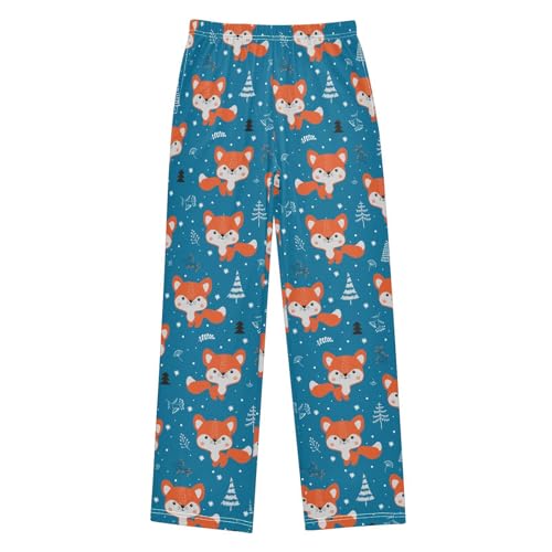 Red Fox Boys Long Pants Soft Trousers Elastic Waist Kids Lounge Bottoms with Pockets S-XL