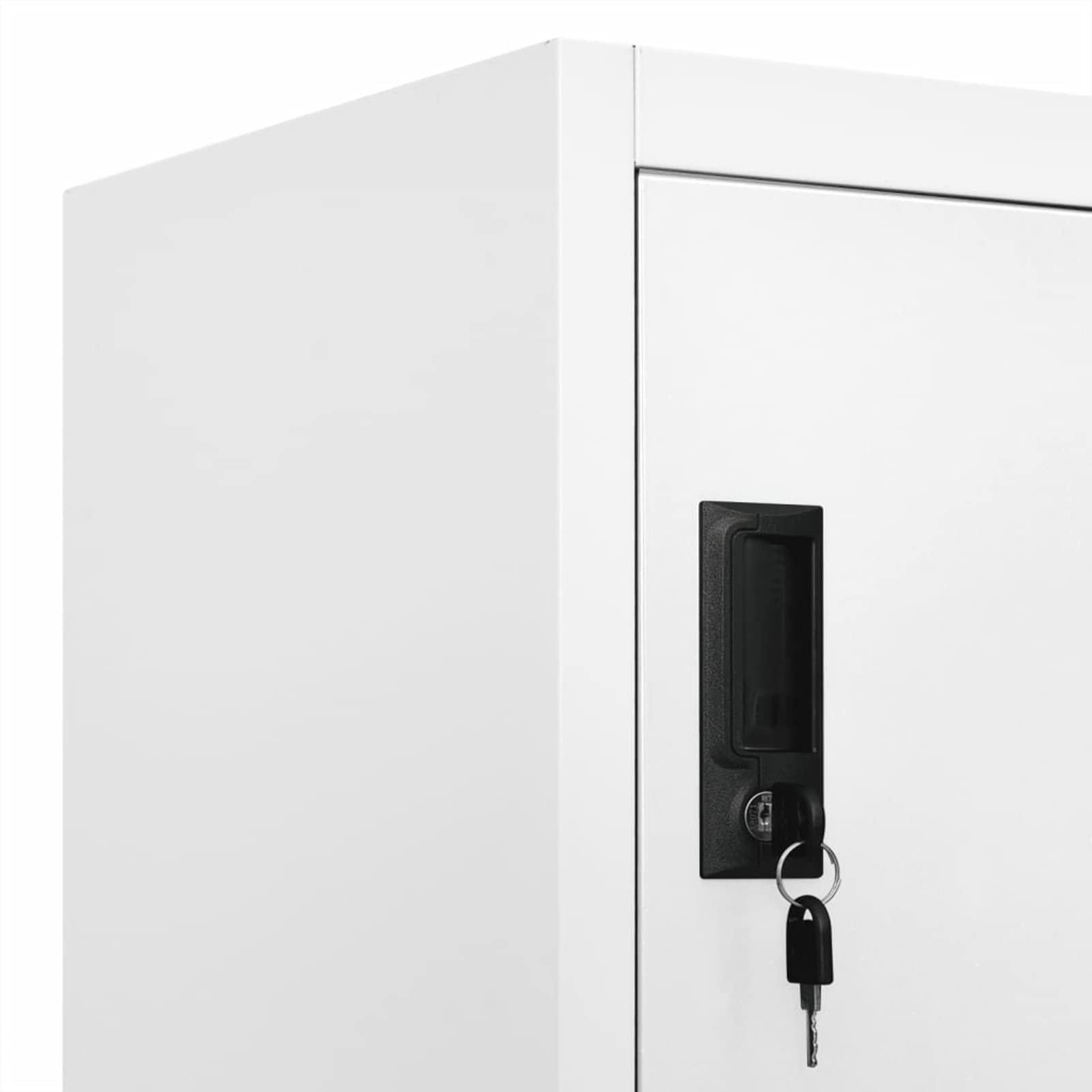 Armadietto con Serratura, 6 Scomparti con Gancio e Prese d'Aria, 90x45x180 cm in Acciaio Bianco, per scuole e uffici
