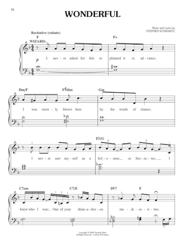 Wicked: A New Musical | Easy Piano Songbook | Broadway Musical Sheet Music for Beginners | 13 Popular Songs for Piano and Voice | Vocal Selections Book for Musical Theater Fans - Image 7