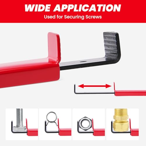 Image of QUICKWOLF Extension Clamp Tool Manual Adjustable Nuts Bolt Holder & Hose Clamp Gripper for Tight Spaces, Red Long Reach Tool Tri-Pack (7.5 inch /10.5 inch /14.5 inch)