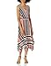 Produktbild KARL LAGERFELD Paris Women's Striped Hammered Crepe Asymmetrical Hem Midi Dress, Paradise Pink Multi, 6