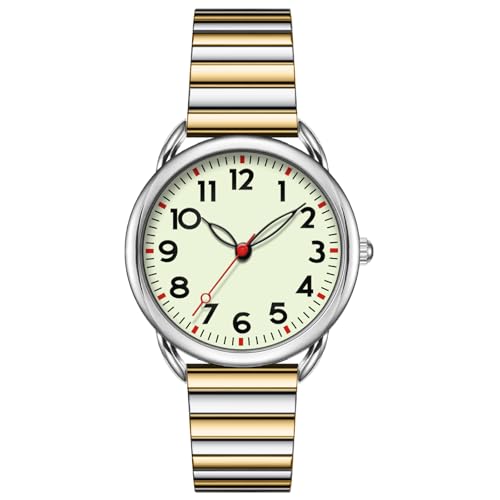 Asan Ge Watch for Women, Expansion Band Fits Various Sizes, Vintage Analog Waterproof, Fashion Luminous Dial Easy to Read, 1 Watch with 4 Straps - Easy Tool Free Replacement