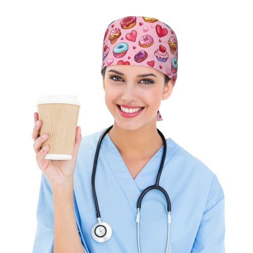 Image of Adjustable Scrub Cap with Sweatband, Breathable Working Hat for Men /Women