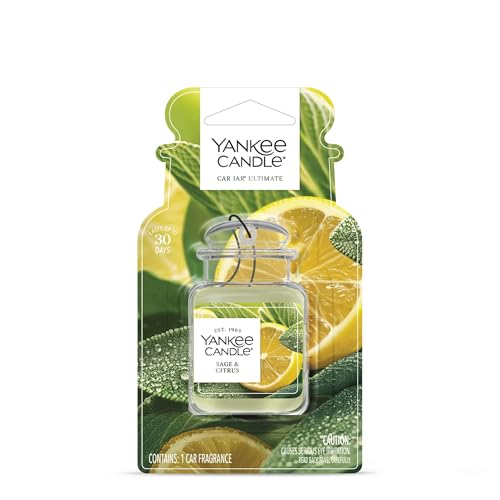 Image of Yankee Candle Car Jar Ultimate, Sage & Citrus, Neutralizes Odors, Up to 30 Days