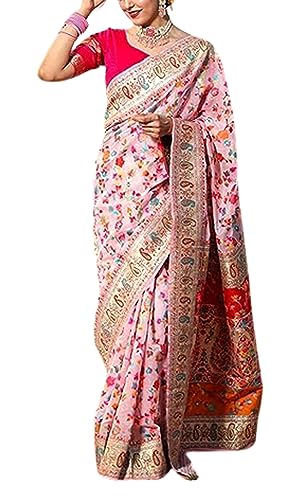 Jolly Enterprise pink kashmiri silk saree – image 3