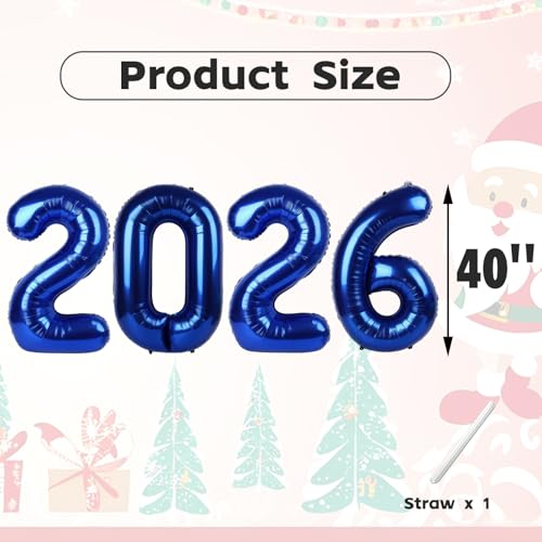 Image of 2026 Balloon Numbers Party Decorations, 40In Navy Blue Balloons | Eye-catching Appearance, Perfect Decorative Centerpieces, Convenient Self-sealing Structure, Widely for Various Occasions