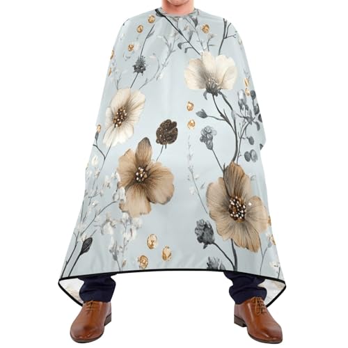 Kigai Hair Cutting Cape for Men & Women Watercolor Flowers Waterproof Barber Cape Professional Hairdressing Salon Styling Cape with Adjustable Closure Snap