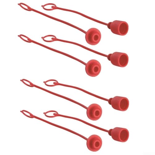 ISO7241-B Juego de tapones antipolvo de acoplamiento hidráulico, protector de conector de goma roja para acopladores rápidos macho y hembra, se adapta a hidráulicos de 1/4, 3/8, 1/2, 3/4, 1 pulgada (1