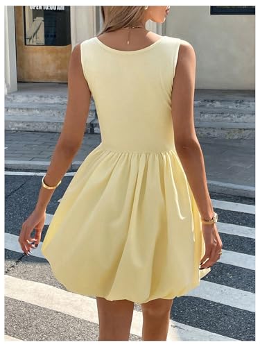 SOLY HUX Women's Bubble Dress Scoop Neck Sleeveless A Line Summer Short Dresses3