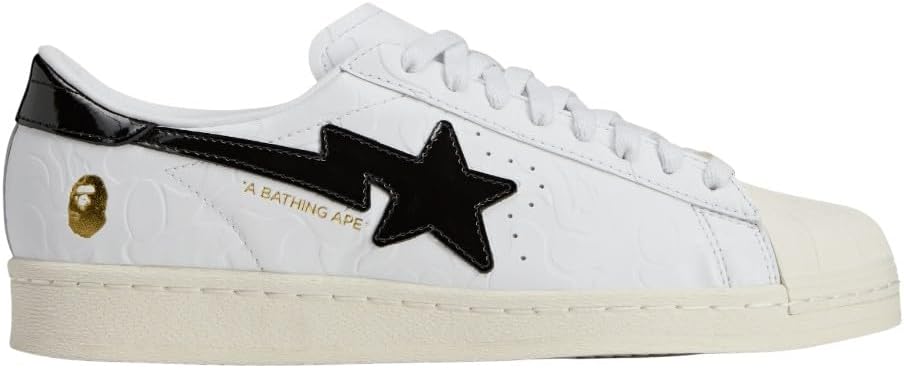 adidas Mens Sstr V Bape Lace Up Sneakers Shoes Casual - White