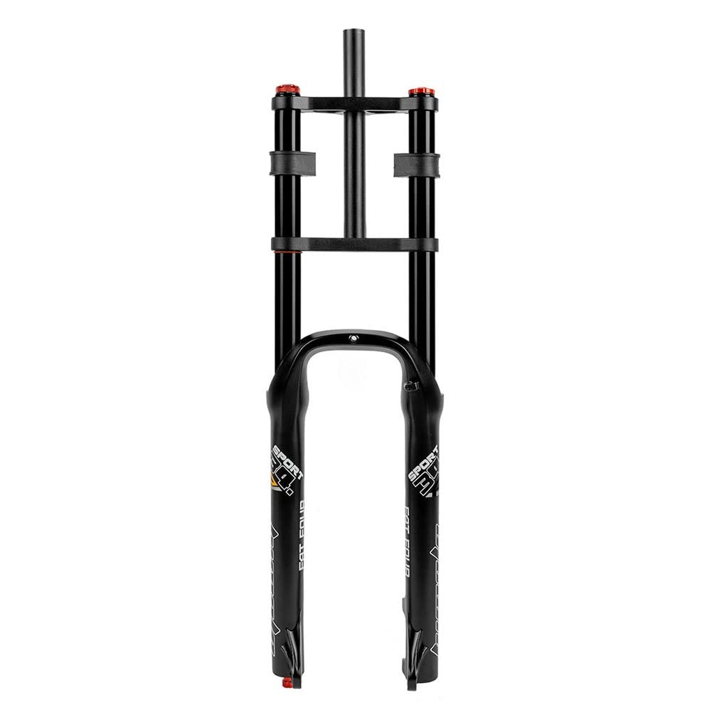 WIQUYBML Snow Beach Bike Fork 26 * 4.0" Fat Tires MTB Air Suspension Double Shoulder Travel 150MM Adjustable Rebound 1-1/8" QR Disc Brake Magnesium +Aluminum Alloy