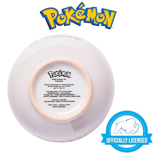 Silver Buffalo Tigela de cerâmica relaxante Pokemon Snorlax com pauzinhos, 590 ml
