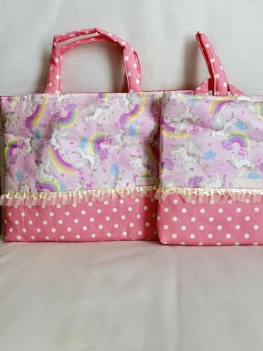 ユニコーン　ハンドメイド　レッスンバッグ　女の子　入学　入園　セット　上履き ユニコーン&星座ピンク☆入園入学グッズ☆ハンドメイド