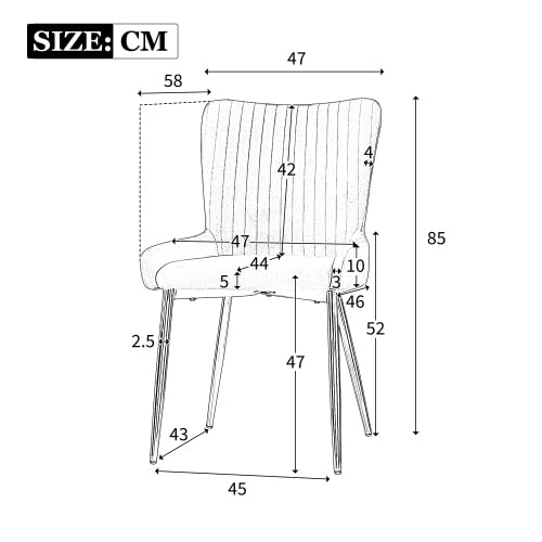 vutizal Chaise Salle à Manger, Chaises Salle Manger Lot de 6, Chaise Beige en Samt, Pieds Métalliques Dorés, Confort Lounge avec Support Lombaire, Solide 150kg, Facile à Monter pour Salon Cuisine
