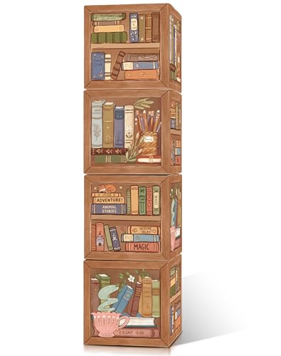 READIGO 4PCS Storybook Baby Shower Decoration Boxes Set Book Theme Party Decor for Book Club & Birthday