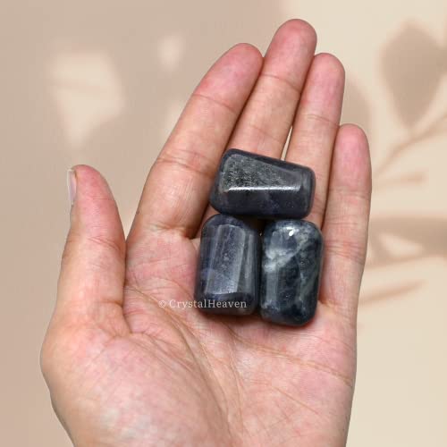 Image of Iolite Certified Crystal Healing Tumbled Stone, Natural Polished Crystals for DIY Crafts, Manifestation, Meditation, Pooja Feng Shui and Reiki Healing (30 Grams)