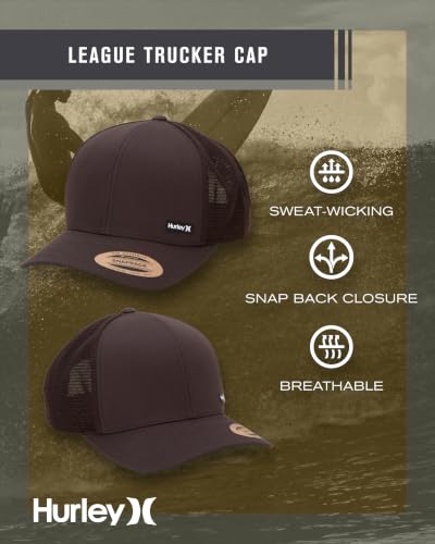 Image of Hurley Men's Caps - H2O-Dri League Baseball Caps for Men with Snapback Closure - Classic Mens Trucker Hats (S-XL)