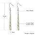 Drop Dangle Earring-White Opal Dangle Earrings Silver Plated Dangle Bar Earrings Women Jewelry Gems Dangle Earrings 2 1/8