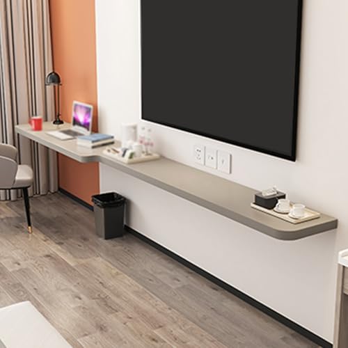 Meuble TV flottant mural GOak-18 droit avec étagères de rangement pour salon