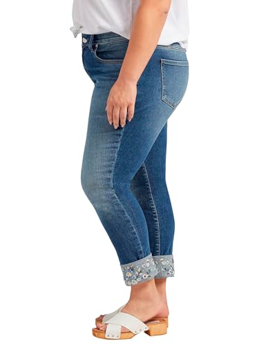 JAG Women's Plus Size Carter Mid Rise Girlfriend Jeans4