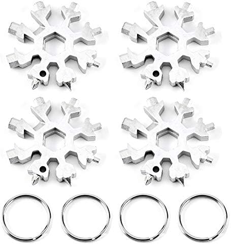 Snowflake Multi-Tool Stainless Steel Snowflake Keychain Tool 18-in-1 Incredible Tool Snowflake Screwdriver Tactical Tool for Outdoor Camping