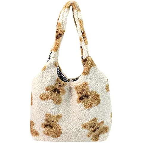 Aisi Girls Cute Bear Plush Tote Bag Cover
