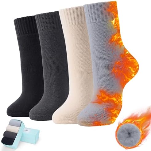 SISOSOCK Thermal Warm Soft Cozy Fluffy Socks for Women, Extreme Cold Weather Thick Heated Socks, Plush Winter Gifts for Women