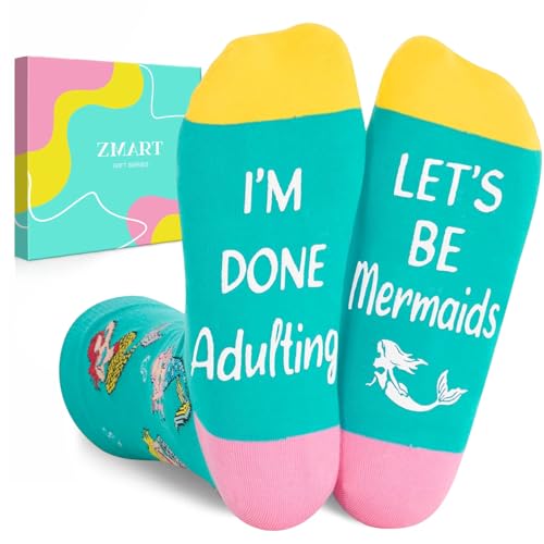 Zmart Mermaid Gifts for Girls Women - Mermaid Socks Adult