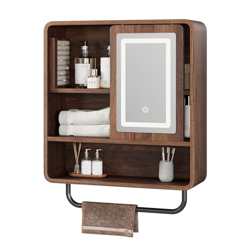 QUW Modern Bathroom Wall Cabinet, Medicine Cabinets with Mirror, Over