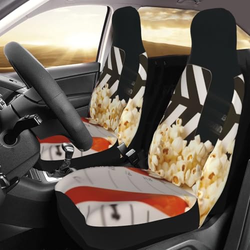 Housse de siège avant cinéma et pop-corn, lot de 2 protections auto universelles