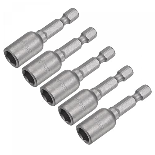 Image of sourcing map Quick-Change Nut Driver Bit, 1/4" Hex Shank 8mm Magnetic Nut Setter Drill Bits, 1.89" Length, Metric 5 Pcs