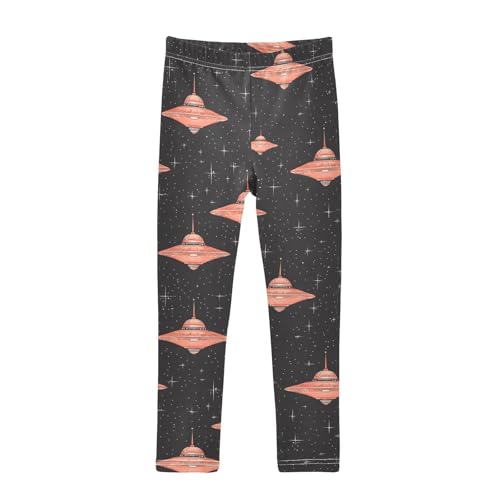 Flying Saucer Girls Leggings Soft Stretch Workout Yoga Dance Pants for Kids Casual Tights