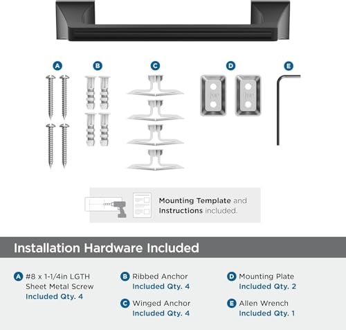 Image of Amerock Mulholland 9 inch Matte Black Towel Bar | Decorative bathroom hardware in durable Zinc /Stainless Steel construction; mounting hardware included for easy installation