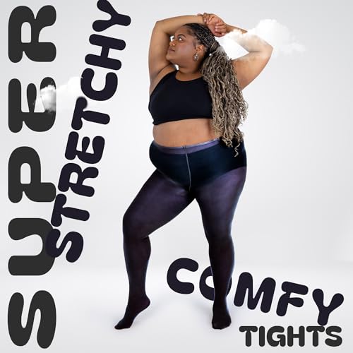Image of Silky Toes Plus Size Tights for Women | 60D Soft Opaque Comfort Fit Pantyhose | Black or Colored 1-2 pairs | 1X-8X
