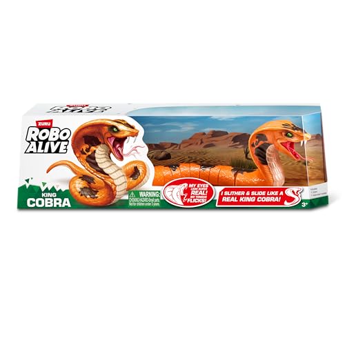 Robo Alive King Cobra von ZURU, Spielzeug-Schlange batteriebetrieben, realistische Schlangenmerkmale