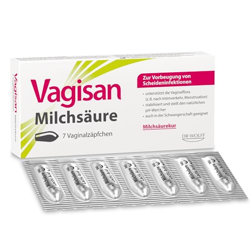 Vagisan Milchsäure - 7 St. | Vaginalzäpfchen zur Unterstützung der Scheidenflora und zur Vorbeugung von Scheideninfektionen | Intimpflege mit Milchsäure