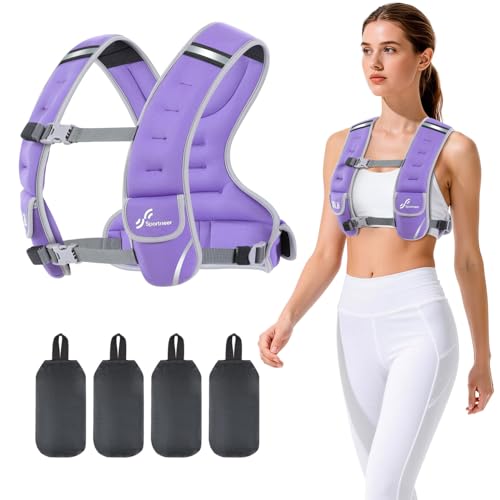Image of Sportneer Adjustable Weighted Vest Woman: 6-10lb /10-18lb Weighted Vests | Walking Weighted for Women with 4 /8 Weight Packs Fast Adjust Weight Vest for Home Gym Burn Calories Strength Training Vests